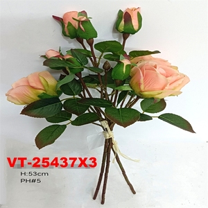 2025 plus récent 53cm Polyester artificielle Rose vraie touche Bundlex3-Latex revêtement Graduation fête des mères pâques noël Halloween - Product Image 2