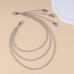 Cadena de cintura con calavera de aleación de zinc, colgante de triple capa, cadena corporal unisex de moda para uso diario - Product Image 4