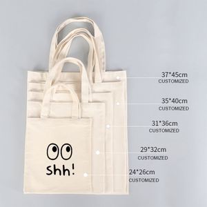 Vente d'usine - Sacs en toile écologiques personnalisés avec logo et taille imprimés, grande capacité, sacs d'épicerie en toile de coton - Product Image 1
