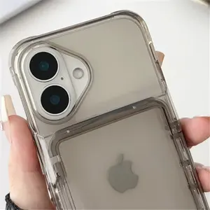 Soporte de bolsa con ranura para tarjeta transparente a la moda para <span class=keywords><strong>iPhone</strong></span> 16 15 14 Plus 13 <span class=keywords><strong>11</strong></span> 12 Pro Max <span class=keywords><strong>funda</strong></span> de billetera acrílica a prueba de golpes hecha de TPU - Product Image 4