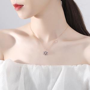 Collar de copo de nieve de plata de ley 2022, colgante giratorio, joyería de moda, 925 - Product Image 2