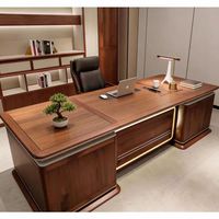 LBZ-338X Nouveau bureau de direction en bois de frêne de style chinois, esthétique Song, bureau de patron, bureau moderne minimaliste de luxe léger