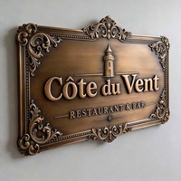 Plaques en relief en bronze antique personnalisées, plaques signalétiques gravées en cuivre pur et en aluminium, enseignes de porte d'entreprise et signalétique publicitaire