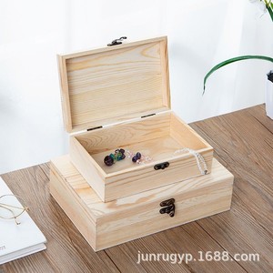Caja de almacenamiento con tapa abatible de madera maciza con compartimentos para joyas, sellos, documentos, organizador de escritorio de madera de gran capacidad - Product Image 2