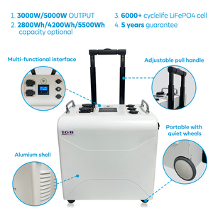 Xách tay 2kw năng lượng mặt trời Máy phát điện 110V off-lưới <span class=keywords><strong>UPS</strong></span> với MPPT BMS 2000 Wát tinh khiết Sine Wave Inverter cho cắm trại van ngoài trời cuộc phiêu lưu - Product Image 3