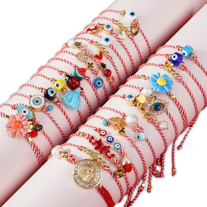 Braccialetti Artivelle da donna in stile greco, multicolore rosso e bianco, con perline Martis, serie primaverile, gioielli alla moda bohémien, amicizia - Product Image 2