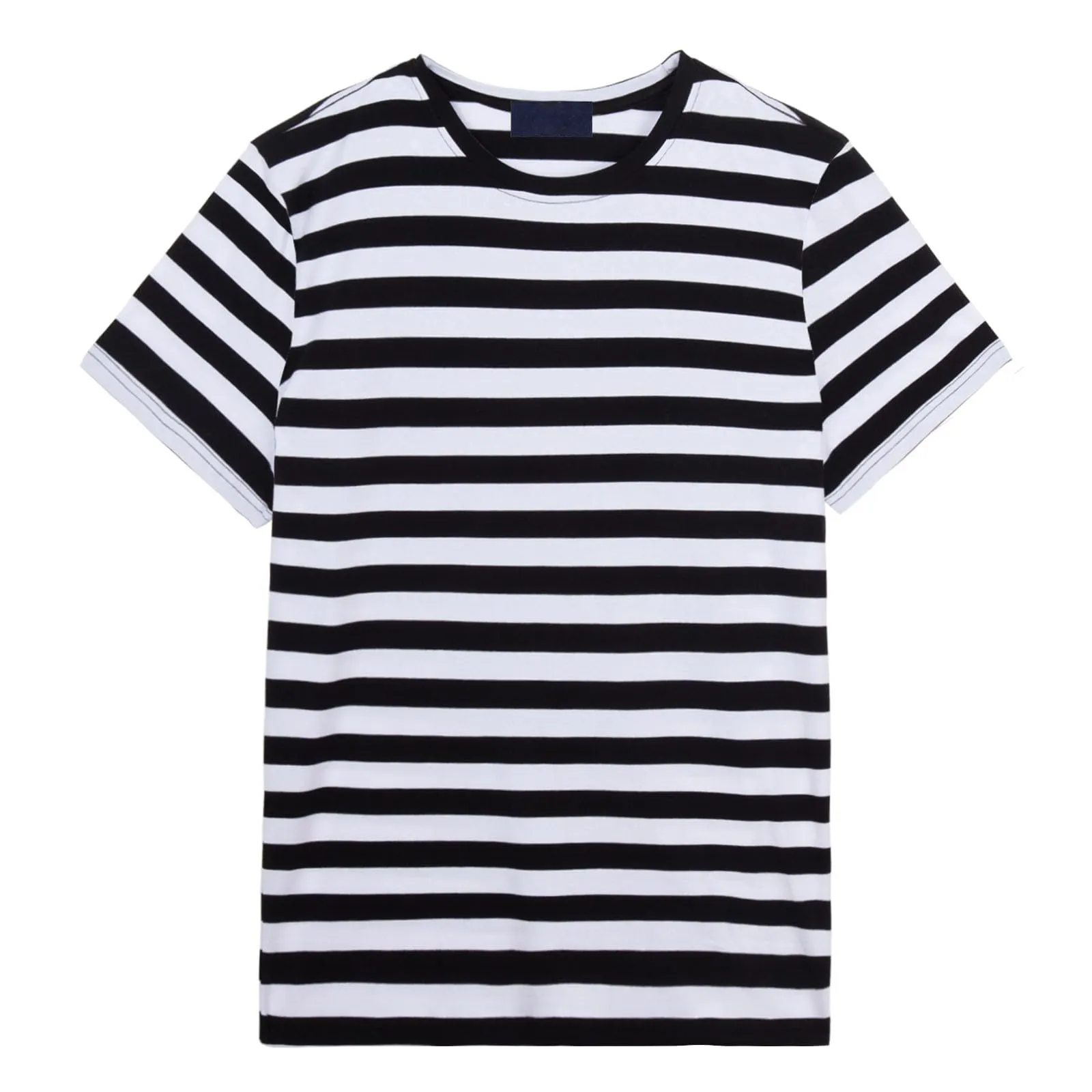 Heavy Men's Short Sleeve Crewneck Cotton Striped Tshirts Stripes Contrast Color Round Neck 100 cotton Shortsleeves T-shirt