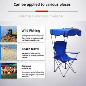 <span class=keywords><strong>Chaise</strong></span> de <span class=keywords><strong>camping</strong></span> pliable avec cadre en fer, auvent pare-soleil, installation rapide, tissu Oxford, <span class=keywords><strong>pour</strong></span> rassemblements autour du feu de camp, logo personnalisé, approvisionnement en gros en usine - Product Image 5