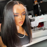 Perruque de luxe sans colle en cheveux humains bruts vietnamiens ondulés, densité 250, avec dentelle frontale HD 4x4 5x5, pour femmes noires, perruque frontale en dentelle abordable