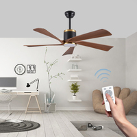 Ventilateur de plafond noir et or de 65 pouces avec 6 vitesses réglables, technologie d'économie d'énergie et éclairage LED pour un confort résidentiel