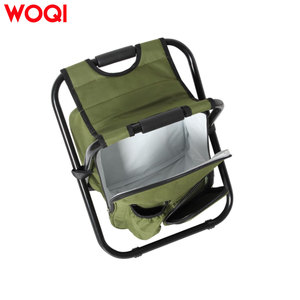 Sac à dos WOQI avec chaise de pêche et glacière, tabouret pliable, cadeaux de pêche et de chasse pour hommes, extérieur, camping, peinture, barbecue - Product Image 2
