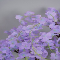 Nouvelle lampe d'arbre à fleurs artificielles de glycine à commande tactile, système d'alimentation double, lampe de nuit décorative à double usage pour la maison et le jardin