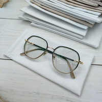 Sortie d'usine en gros Portable personnalisé imprimé Logo Rectangle doux lin cordon fermeture lunettes de soleil pochette