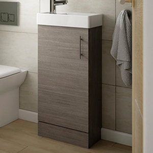 Meuble-lavabo de <span class=keywords><strong>salle</strong></span> de <span class=keywords><strong>bain</strong></span> moderne en <span class=keywords><strong>bois</strong></span>, une porte, finition imperméable, blanc, avec lavabo - Product Image 1