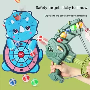 Gioco educativo all'aperto interattivo gioco di tiro pistola bersaglio balestra palla appiccicosa dinosauro lancio arco e freccia giocattoli per bambini - Product Image 3