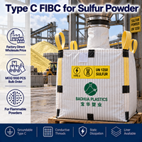 Sac vrac FIBC conducteur antistatique Type C 1000 kg UN1350 pour poudre de soufre, poussière inflammable, antistatique, vente en gros