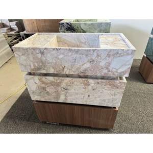 <span class=keywords><strong>Vasque</strong></span> de salle de bain en marbre vert naturel fait main, moderne, autoportante, avec dessus de plan et tiroirs, sur mesure - Product Image 2