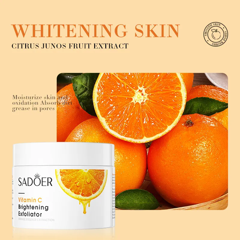 SADOER Facial Cleaning Vitamin C Bright White Exfoliating Gel Rejuvenation Skin Face Wash Exfoliator Gel