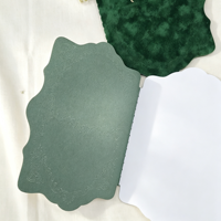 Coffret de Livrets de Vœux de Mariage en Velours Vert Émeraude de Luxe, Bordure Courbe Découpée, Estampillé Or, pour Lui et Elle, Souvenir d'Anniversaire