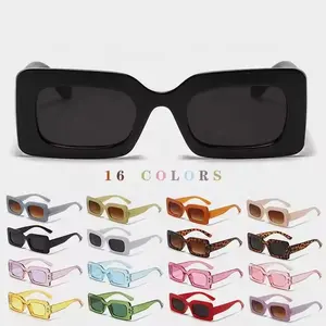 Kacamata hitam persegi warna permen baru kacamata bingkai kecil warna Jelly kacamata hitam persegi panjang kepribadian mode wanita