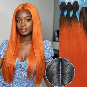 Extensions de cheveux synthétiques ultra-lisses, 3 paquets avec closure, 28 pouces, résistantes à la chaleur - Product Image 3