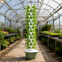 Tour de jardinage vertical pour jardin, 13 niveaux, 52 trous, système hydroponique avec pompe et minuterie pour la culture des légumes