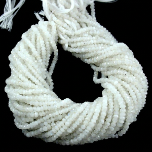 Collier de perles rondes facettées en pierre de lune arc-en-ciel, taille 3-4 mm et longueur 11-14 pouces, pierre précieuse naturelle - Product Image 1