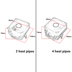 Qiuzaim 2/4 Ống Đồng Áp Lực Giảm Tản Nhiệt Cpu12 Máy Tính <span class=keywords><strong>Cpu</strong></span> <span class=keywords><strong>Fan</strong></span> 90Mm Im Lặng 1700 Làm Mát Bằng Không Khí 1155/Am3/1150 - Product Image 6
