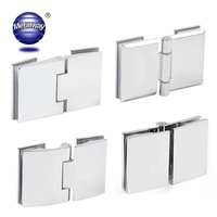 Abrazadera de puerta sin marco de acero inoxidable 180 grados, bisagra de puerta de vidrio a Cristal, arco Circular de Ducha