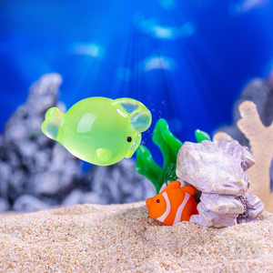 Venta al por mayor Micro paisaje creativo lindo luminoso océano Animal tiburón Hexagonal dragón ornamento accesorios Knickknack - Product Image 4