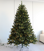 Sapin de Noël Artificiel Épicéa Pré-Illuminé de 2,10 m avec Télécommande et Minuteur, Pointes Givrée