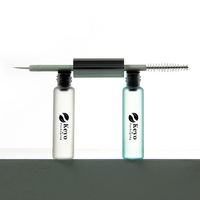 Vente flash Brosse double tête 2 en 1 Flacon en verre transparent givré Eyeliner Sérum pour cils Mascara Tube Contenant