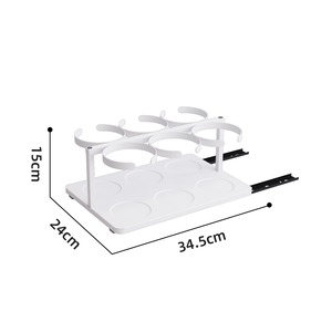 <b>Customized</b> Cabinet Rail <b>Cup</b> Holder 34.5cm Black Wrought Iron Multi Purpose Desktop Storage Kitchen Living Room Reusable - Product Image 5