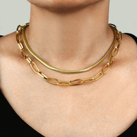 Collier multi-rangs avec pendentif en or, chaîne serpent épaisse, Style Punk, accessoires,