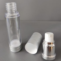 Bouchon à vis cylindrique transparent en ABS argent mat brillant pour flacon pompe, cosmétiques haut de gamme, lotion sans air, soins de la peau