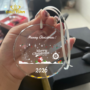 Ornement en verre cristal rond scintillant - Décoration élégante pour arbre de Noël, gravure photo personnalisable, cadeau de Noël pour <span class=keywords><strong>elle</strong></span> - Product Image 4