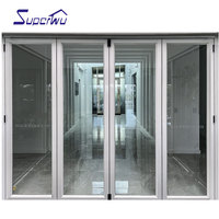 Puerta Plegable de Vidrio y Aluminio de Interior para Uso Comercial, Diseño Moderno con Persianas y Rejillas Insertadas, Conforme al Estándar NFRC de Canadá