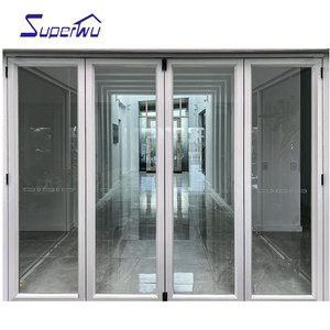 Puerta Plegable de Vidrio y Aluminio de Interior para Uso Comercial, Diseño Moderno con Persianas y Rejillas Insertadas, Conforme al Estándar NFRC de Canadá - Product Image 4