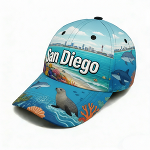Wholesale Custom logo Branded San Diego California Tourist Souvenirs Washed Embroidery Baseball Cap