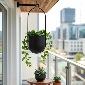 Pot de fleurs suspendu peint par pulvérisation, pour balcon, mural, extérieur, jardinage, plantes vertes - Product Image 3
