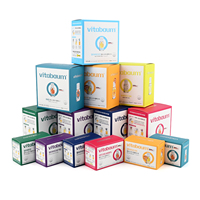 Emballage de boîte rigide imperméable personnalisé en relief pour médicaments, vitamines, carton blanc de luxe, recyclable, écologique, éponge