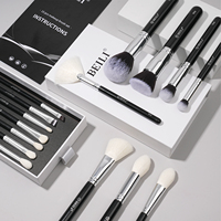 Ensemble de 15 pinceaux de maquillage professionnels, boîte cadeau de luxe, pinceaux synthétiques doux pour le fond de teint, le contour, le surligneur, les fards à paupières, les sourcils