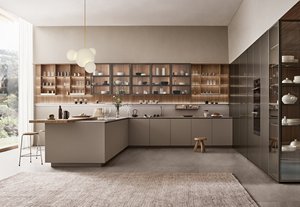 Mueble de Cocina Moderno con Puertas de Vidrio y Paneles de MDF en Estilo Madera Sólida para una Fácil Limpieza y Uso Duradero - Product Image 6