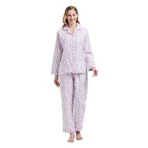 Stock de vêtements de qualité exportés Lot de vêtements de nuit imprimés en coton, élasthanne pour femmes, couleur rose pour bébé, directement chez BD - Product Image 1