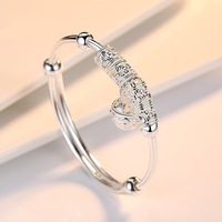 Jachon Vintage 925 argent évidé fleur joli palais cloche bracelet appel message rappel podomètre bracelet intelligent