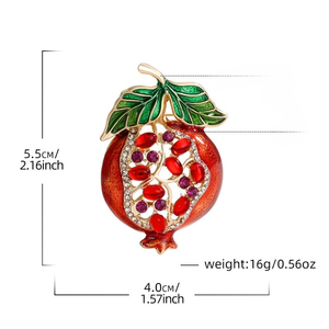 Broche de moda con diseño de <span class=keywords><strong>granada</strong></span> para mujer, accesorio de pin para traje con motivos de plantas - Product Image 4