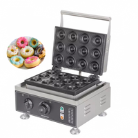 Machine à gaufres et mini-beignets électrique professionnelle 12 grilles pour boulangerie, pâtisserie et chariot de snacks commercial – Équipement de cuisson de mini-beignets