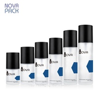 Flacons cosmétiques en verre givré 30ml, flacons pompe pour sérum 40ml 50ml 60ml 80ml 100ml, flacons pour crème et lotion avec bouchon noir mat