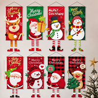 Tapestry Latar Belakang Natal Pola Santa Snowman Grinch Kain Gantung Dinding Dekorasi Pesta Rumah Liburan Spanduk Latar Belakang Dekoratif