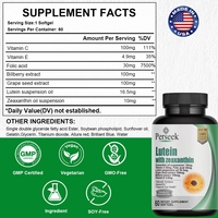 Perseek Luteine et Zéaxanthine en gélules souples – Soin des yeux pour enfants et adultes – Complément vitaminique personnalisable – 1 dose par jour – 60 gélules
